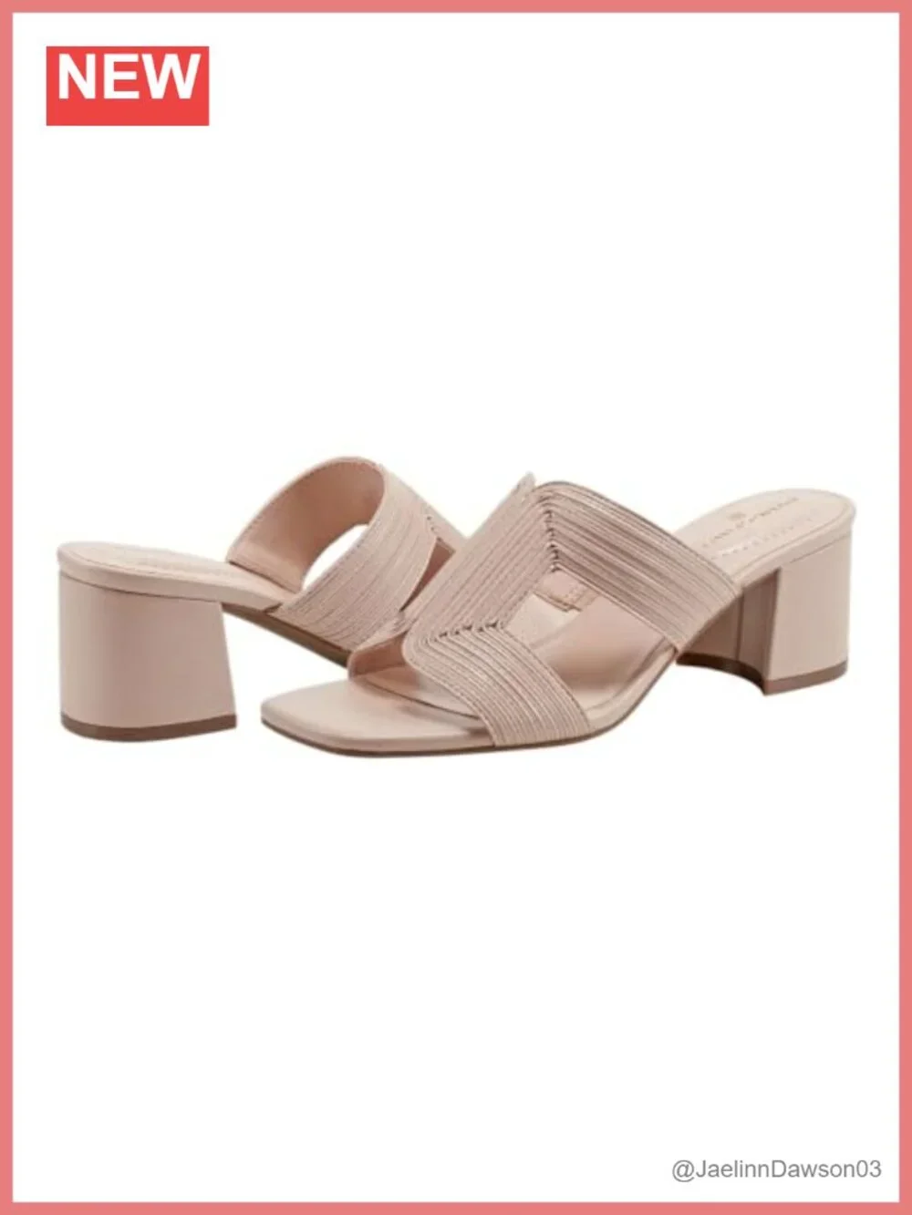 Square Toe Block Heel Slip On Sandals Women's Slide